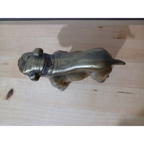 BRASS BULLDOG STATUE YALE UNIVERSITY  Vintage Dog Paperweight  Decorative Art - Picture 6 of 11